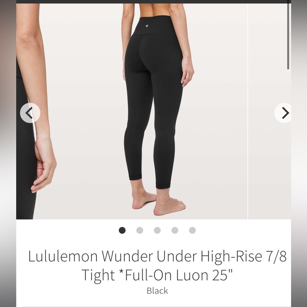 lululemon athletica Black wunder under High-Rise 7/8 Tight - size 6